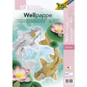   Hullámkarton, 25x35 cm, 10 lap, FOLIA, arany és ezüst vegyes színek (FL74046065)