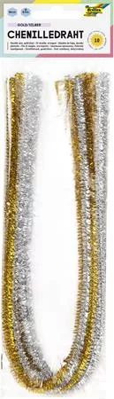 Zseníilia drót, 50 cm, FOLIA, arany-ezüst (FL7786065)