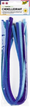 Zseníilia drót, 50 cm, FOLIA Colour Tone Mix, 10 kék árnyalat (FL77893)