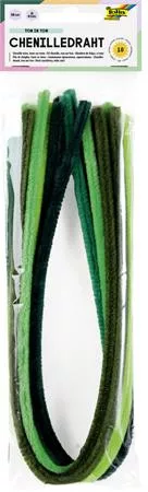 Zseníilia drót, 50 cm, FOLIA Colour Tone Mix, 10 zöld árnyalat (FL77894)