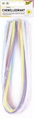 Zseníilia drót, 50 cm, FOLIA, 10 különböző pasztel szín (FL77897)