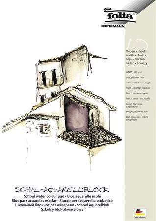 Akvarell tömb, A3, 150 g, 10 lap, durva, FOLIA (FL8353)