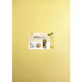   Dekorkarton tömb, csillámos, 1 oldalas, 50x70 cm, 300g, 5 lap, FOLIA, arany (FL85565)