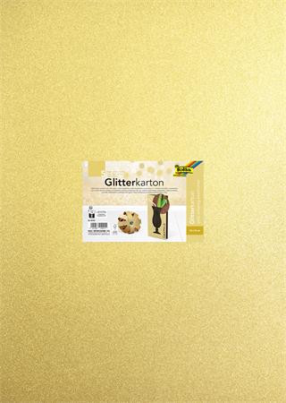 Dekorkarton tömb, csillámos, 1 oldalas, 50x70 cm, 300g, 5 lap, FOLIA, arany (FL85565)