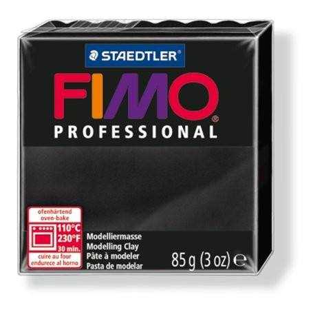 Gyurma, 85 g, égethető, FIMO Professional, fekete (FM80049)