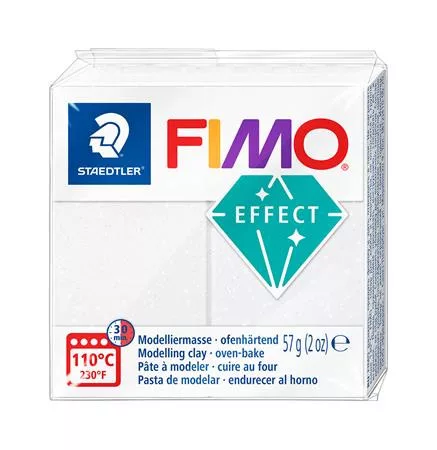 Gyurma, 57 g, égethető, FIMO Effect, csillámos fehér (FM8010002)