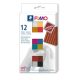 Gyurma, készlet, 12x25 g, égethető, FIMO Leather Effect, 12 különböző szín (FM8013C122)