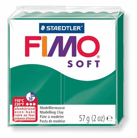 Gyurma, 56 g, égethető, FIMO Soft, smaragdzöld (FM802056)