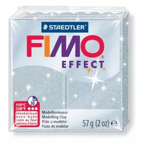   Gyurma, 57 g, égethető, FIMO Effect, csillámos ezüst (FM8020812)