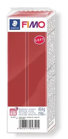 Gyurma, 454 g, égethető, FIMO Soft, karácsonypiros (FM80212)