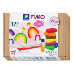   Gyurma készlet, 9x25 g, égethető, FIMO Soft Basic, 9 különböző szín (FM802310)