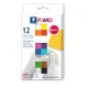 Gyurma, készlet, 12x25 g, égethető, FIMO Soft Basic, 12 különböző szín (FM8023C121)