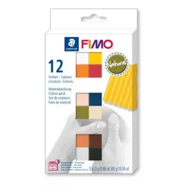   Gyurma, készlet, 12x25 g, égethető, FIMO Soft Natural, 12 különböző szín (FM8023C124)
