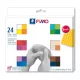 Gyurma, készlet, 24x25g, égethető, FIMO Soft Basic, 24 különböző szín (FM8023C241)