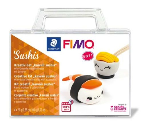 Gyurma készlet, 4x25 g, égethető, FIMO Soft Creative, sushi (FM802533)
