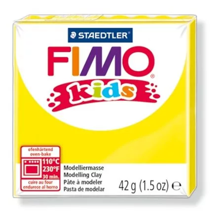 Gyurma, 42 g, égethető, FIMO Kids, sárga (FM80301)