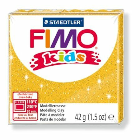 Gyurma, 42 g, égethető, FIMO Kids, glitteres arany (FM8030112)