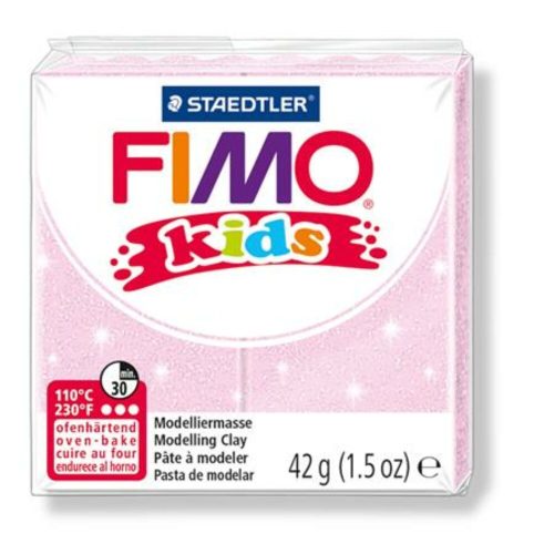 Gyurma, 42 g, égethető, FIMO Kids, gyöngyház világos rózsaszín (FM8030206)