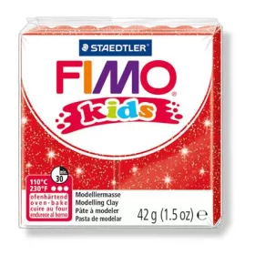   Gyurma, 42 g, égethető, FIMO Kids, glitteres piros (FM8030212)