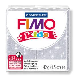   Gyurma, 42 g, égethető, FIMO Kids, glitteres ezüst (FM8030812)