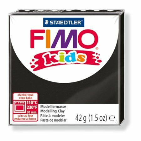 Gyurma, 42 g, égethető, FIMO Kids, fekete (FM80309)