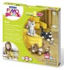 Gyurma készlet, 4x42 g, égethető, FIMO Kids Form & Play, cicák (FM803416)