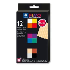   Gyurma, készlet, égethető, 12x25 g, FIMO Professional Basic, 12 különböző szín (FM8043C121)