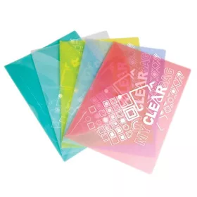   Irattartó tasak, A4, PP, patentos, 180 mikron, FLEXOFFICE FO-CBF05, vegyes színek (FOCBF05V)