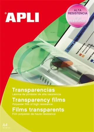 Fólia, írásvetítőhöz, A4, fénymásolóba, kézi adagolású, APLI (FOFA859)