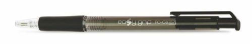 Golyóstoll, 0,4 mm, nyomógombos, FLEXOFFICE EasyGrip, fekete (FOGT08FK)