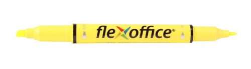 Szövegkiemelő, 1,0/4,0 mm, kétvégű, FLEXOFFICE HL01, sárga (FOHL01S)