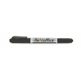   Alkoholos marker, 0,4/1,0 mm, kúpos, kétvégű, FLEXOFFICE PM01, fekete (FOPM01FK)