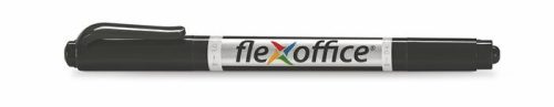Alkoholos marker, 0,4/1,0 mm, kúpos, kétvégű, FLEXOFFICE PM01, fekete (FOPM01FK)