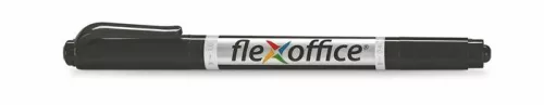 Alkoholos marker, 0,4/1,0 mm, kúpos, kétvégű, FLEXOFFICE PM01, fekete (FOPM01FK)