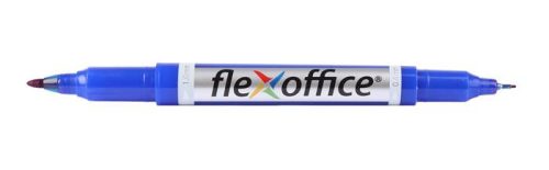 Alkoholos marker, 0,4/1,0 mm, kúpos, kétvégű, FLEXOFFICE PM01, kék (FOPM01K)