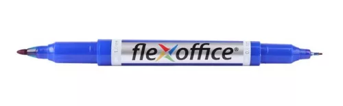 Alkoholos marker, 0,4/1,0 mm, kúpos, kétvégű, FLEXOFFICE PM01, kék (FOPM01K)