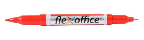 Alkoholos marker, 0,4/1,0 mm, kúpos, kétvégű, FLEXOFFICE PM01, piros (FOPM01P)