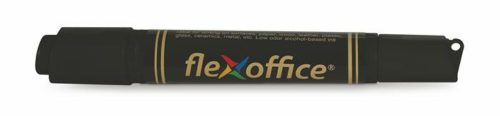 Alkoholos marker, 0,8/6,0 mm, kúpos/vágott, kétvégű, FLEXOFFICE PM04, fekete (FOPM04FK)