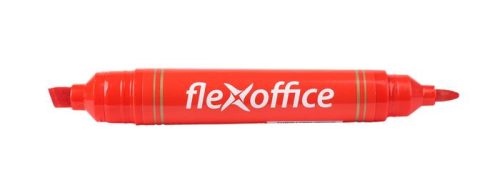 Alkoholos marker, 0,8/6,0 mm, kúpos/vágott, kétvégű, FLEXOFFICE PM04, piros (FOPM04P)