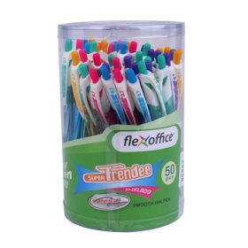   Zseléstoll, 0,35 mm, nyomógombos, vegyes színű test, FLEXOFFICE Trendee, kék (FOZSB09B)