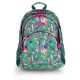 Hátizsák, iskolatáska, cipzáras, GABOL Vida, zöld, trópusi mintás (GA237740L)