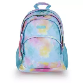   Hátizsák, iskolatáska, cipzáras, GABOL Mystic, világoskék, batikolt hatású (GA237940L)