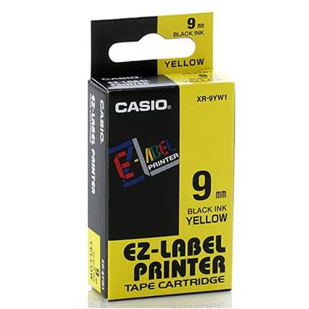Feliratozógép szalag, 9 mm x 8 m, CASIO, sárga-fekete (GCIR-9YW1)
