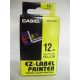 Feliratozógép szalag, 12 mm x 8 m, CASIO, sárga-fekete (GCKR-12YW1)