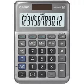   Számológép, asztali, 12 számjegy, CASIO MS-120 FM, szürke (GCMS120FM)