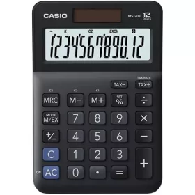   Számológép, asztali, 12 számjegy, CASIO, MS-20 F, fekete (GCMS20F)