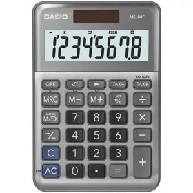   Számológép, asztali, 8 számjegy, CASIO MS-80 F, szürke (GCMS80F)
