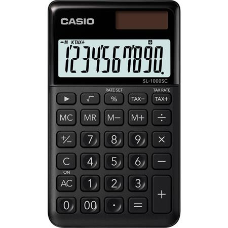 Zsebszámológép, 10 számjegy, CASIO SL 1000, fekete (GCSL1000BK)
