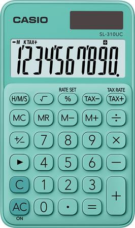 Zsebszámológép, 10 számjegy, CASIO SL 310, zöld (GCSL310GN)