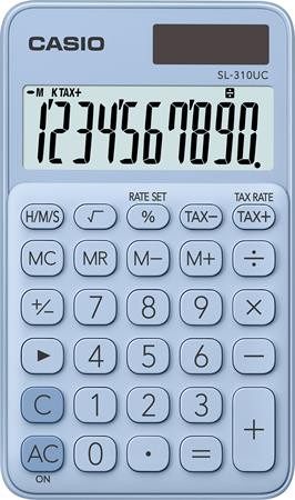 Zsebszámológép, 10 számjegy, CASIO SL 310, világoskék (GCSL310LB)